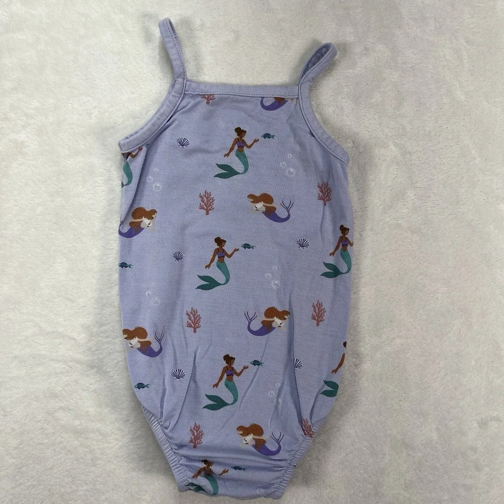 Kyte Baby Bamboo Bodysuit Baby Girl 0-3m Mermaid Coastal Summer